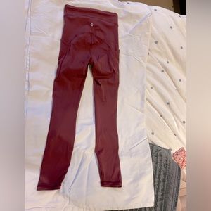 Lululemon WonderTrain Leggings - Women’s Size 2 Burgundy